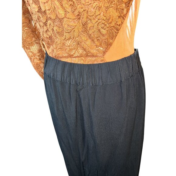 LOFT Womens Lined Maxi Skirt Size S Black Minimalist Chic Feminine - Picture 6 of 7